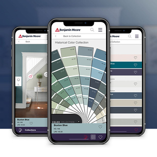 Una captura de pantalla de Benjamin Moore Color Portfolio ™ que se muestra en un smartphone